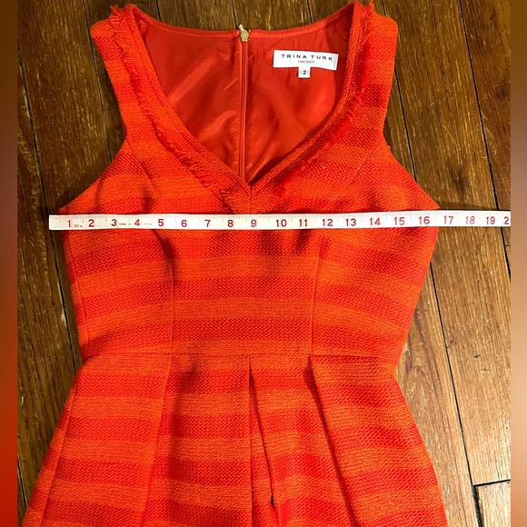 Trina Turk fit and flare sleeveless dress, Orange, size 2, knee length - Picture 7 of 8